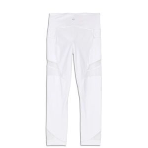 Lululemon White Mesh in Motion Legging